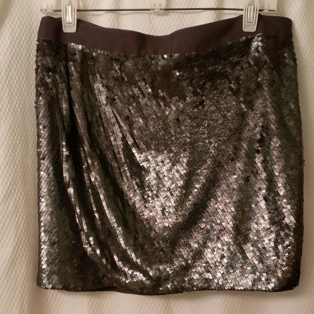NWT Haute Hippie Silver Sequin Mini Skirt